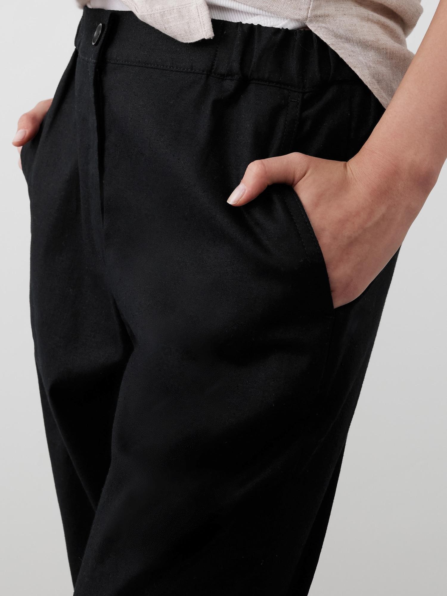Tapered Linen-Blend Pull-On Pant Product Image