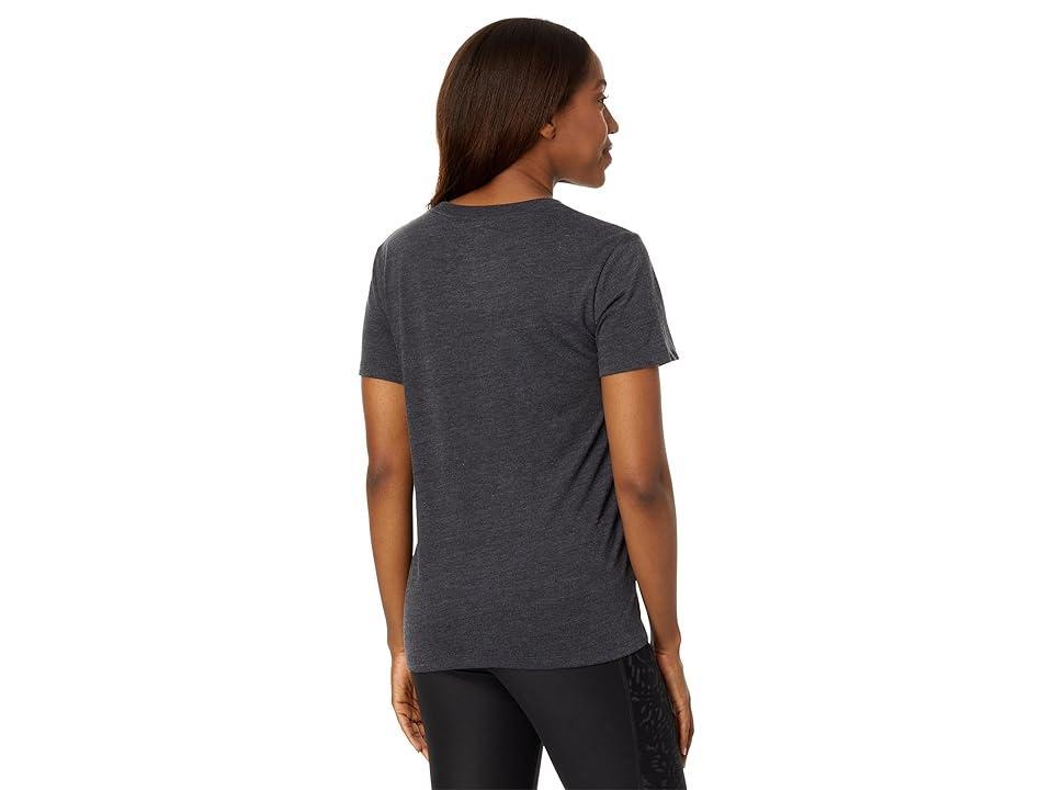 PUMA Essentials Logo Short Sleeve Tee (Dark Heather/Puma White) Women's Clothing Product Image