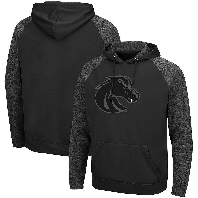 Men's Colosseum Black Arizona State Sun Devils Blackout 3.0 Tonal Raglan Pullover Hoodie, Size: Small Product Image