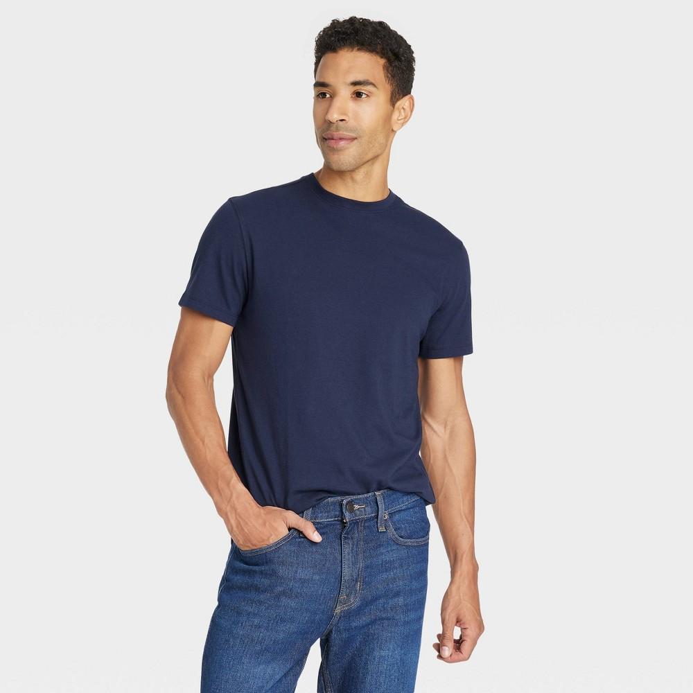 Mens Every Wear Short Sleeve T-Shirt - Goodfellow & Co Xavier Navy L Product Image