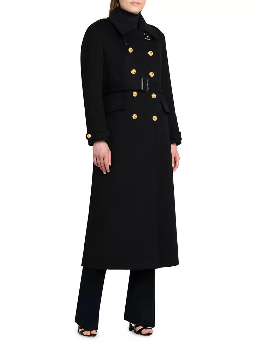 Wool Double-Breasted Belted Coat Product Image