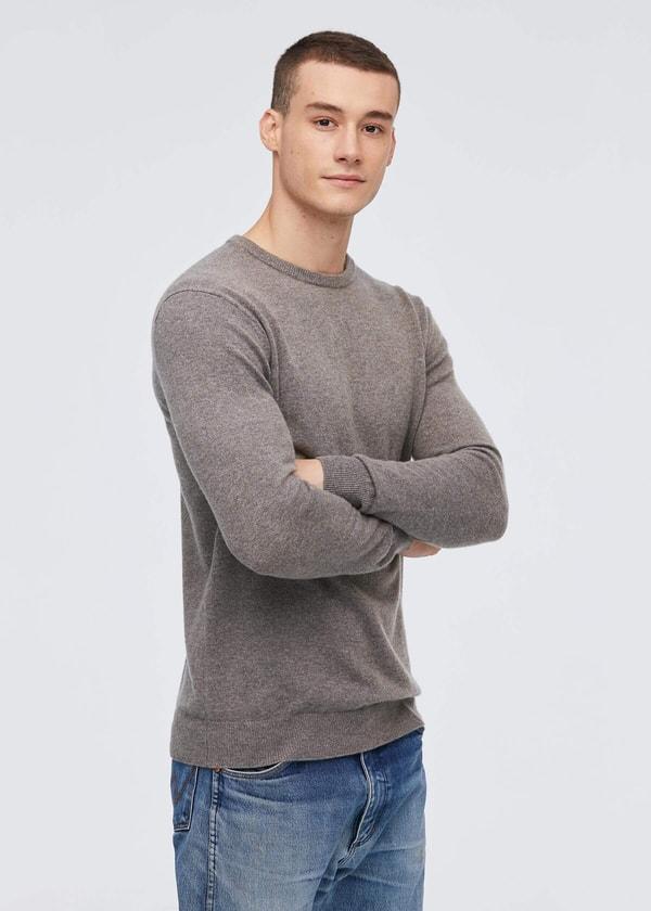 Crew Neck  Classic  Soft Cashmere Sweater For Men Product Image