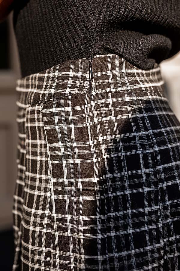 Lean Into Me Plaid Skirt In Black Product Image