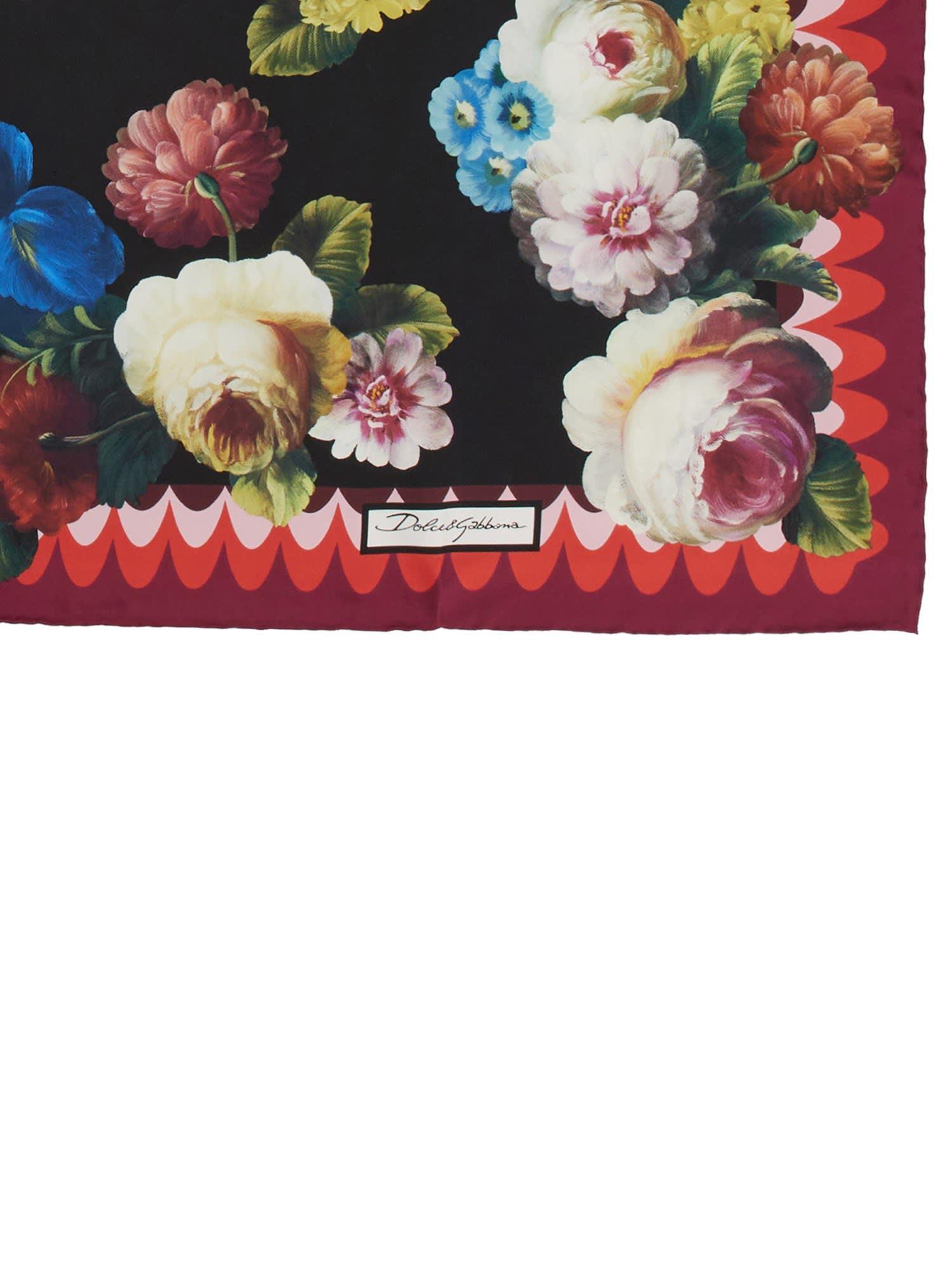 DOLCE & GABBANA Fiore Notturno Foulard In Multicolor Product Image