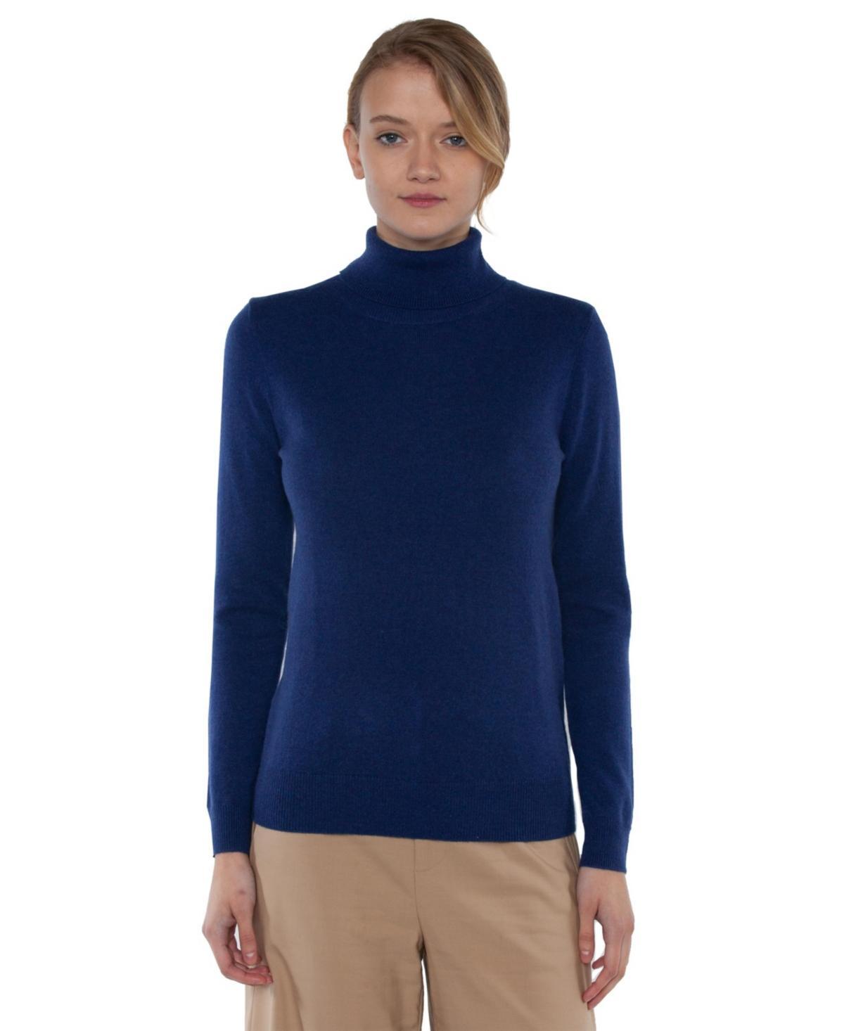 Jennie Liu Womens 100% Pure Cashmere Long Sleeve Turtleneck Pullover Sweater Product Image