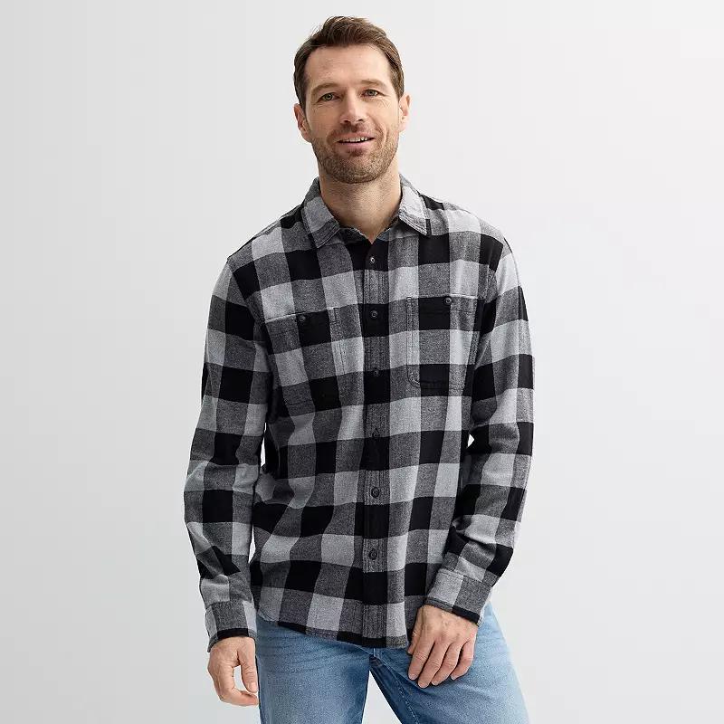 Men's Sonoma Goods For Life® Supersoft Flannel Button-Down Shirt,  Product Image
