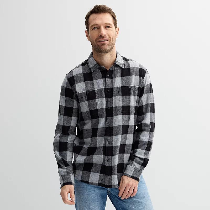 Men's Sonoma Goods For Life® Supersoft Flannel Button-Down Shirt,  Product Image
