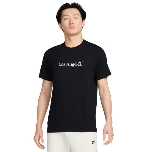 Nike Mens Nike LA Short Sleeve Crew T-Shirt - Mens Black/White Product Image