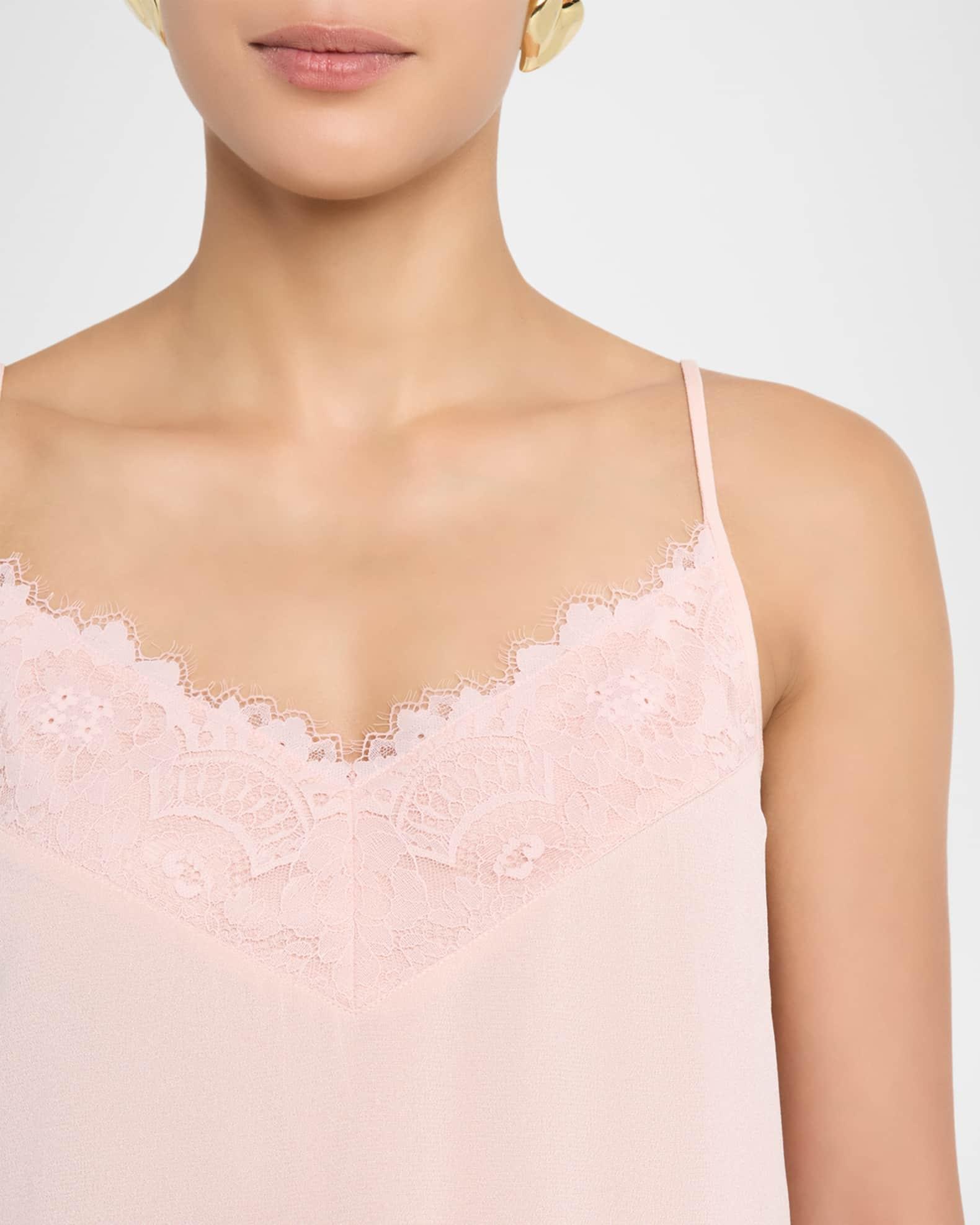 Silk Crepe Lace-Trim Cami Product Image