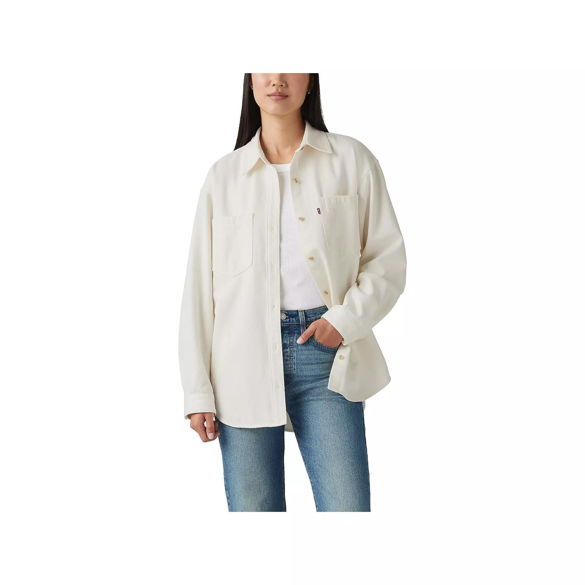 Women's Levi's® Iris Button-Down Denim Overshirt, Size: Large, White Product Image