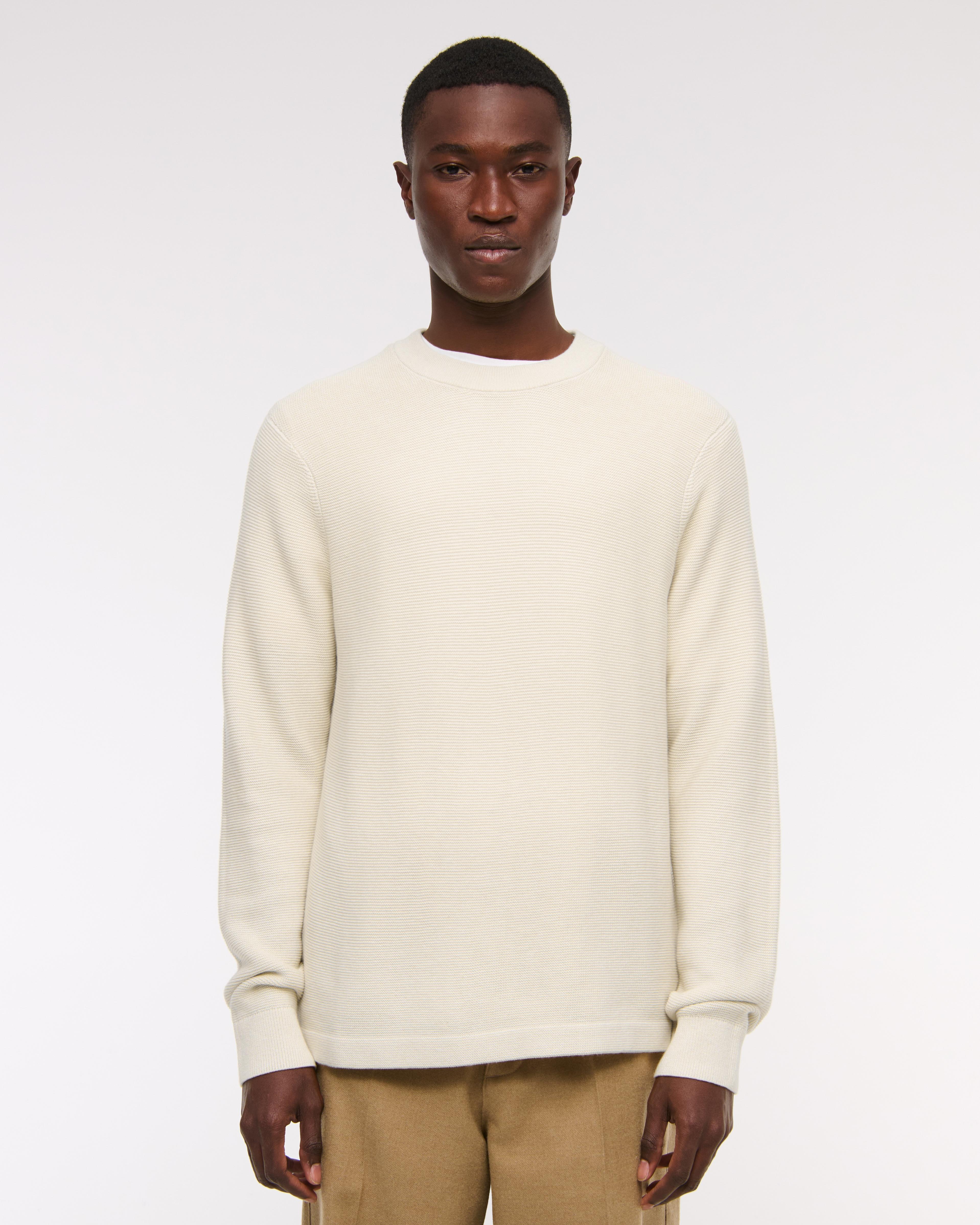 Pima Cotton Open-Hem Crew Sweater Product Image