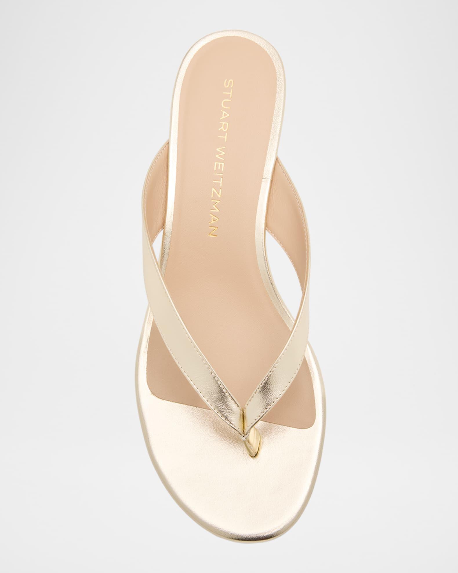 Rio Metallic Kitten-Heel Thong Sandals Product Image