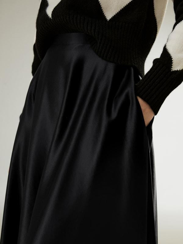 A-Line Silk Maxi Skirt Product Image