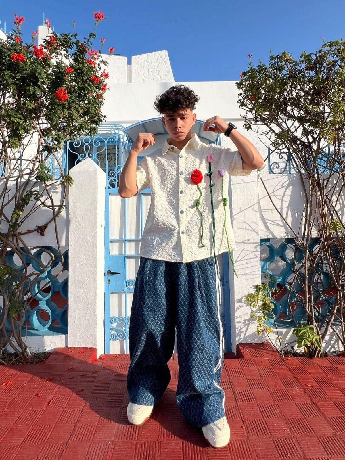 Aelfric Eden Textured Floral Short Sleeve Shirt Product Image