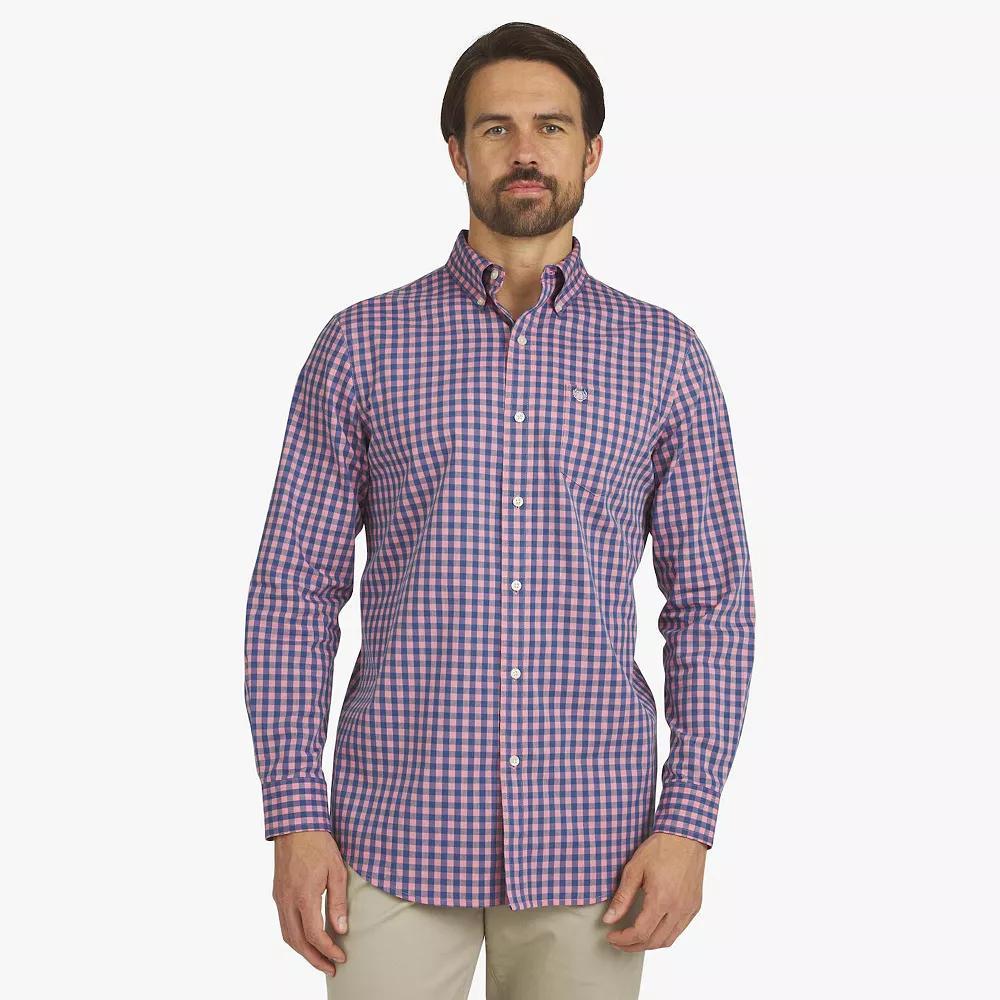 Men's Chaps Woven Long Sleeve Button-Down Shirt, Size: Medium, Pool Blue Product Image