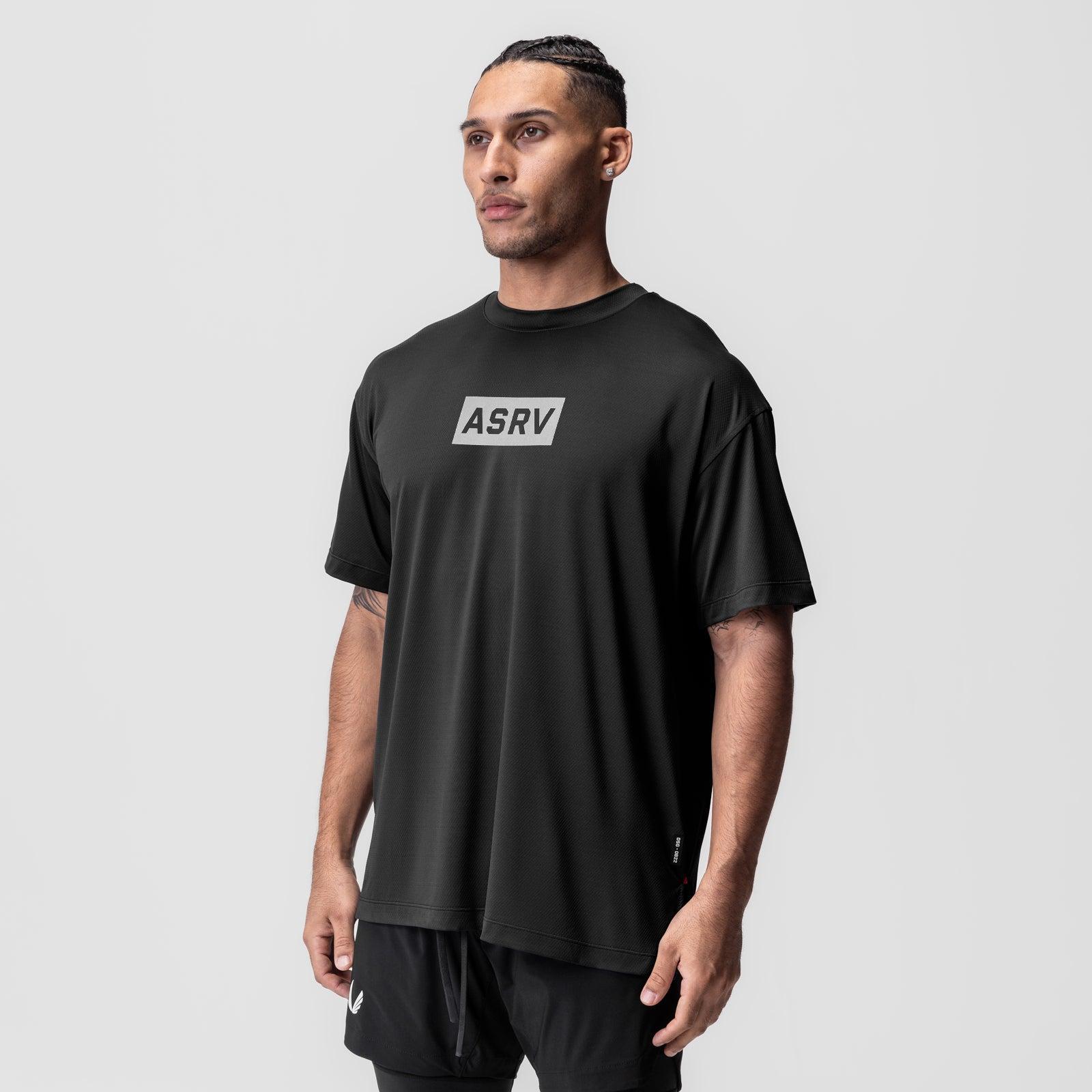 0822. AeroSilver® Oversized Tee - Black "RP" Product Image