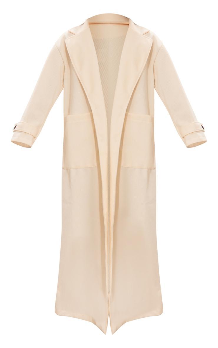 Cream Wool Look Structured Pocket Detail Coat Product Image