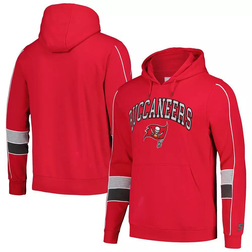 Men's Starter Red Tampa Bay Buccaneers Captain Pullover Hoodie,  Product Image