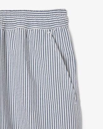 Mid Length Striped Textured Swim Trunks Product Image