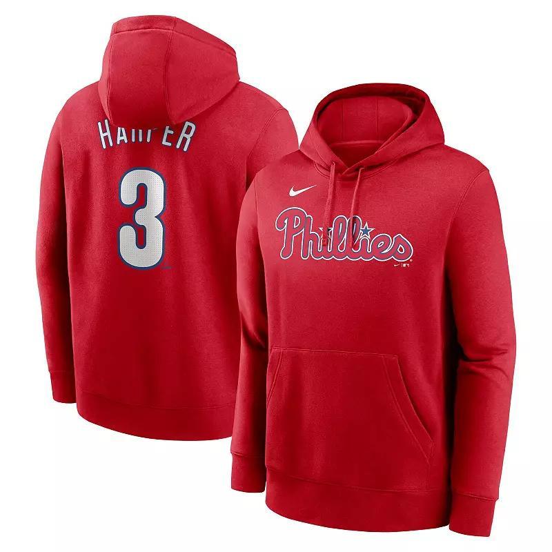 Men's Nike J.T. Realmuto Red Philadelphia Phillies Player Name & Number Club Pullover Hoodie,  Product Image