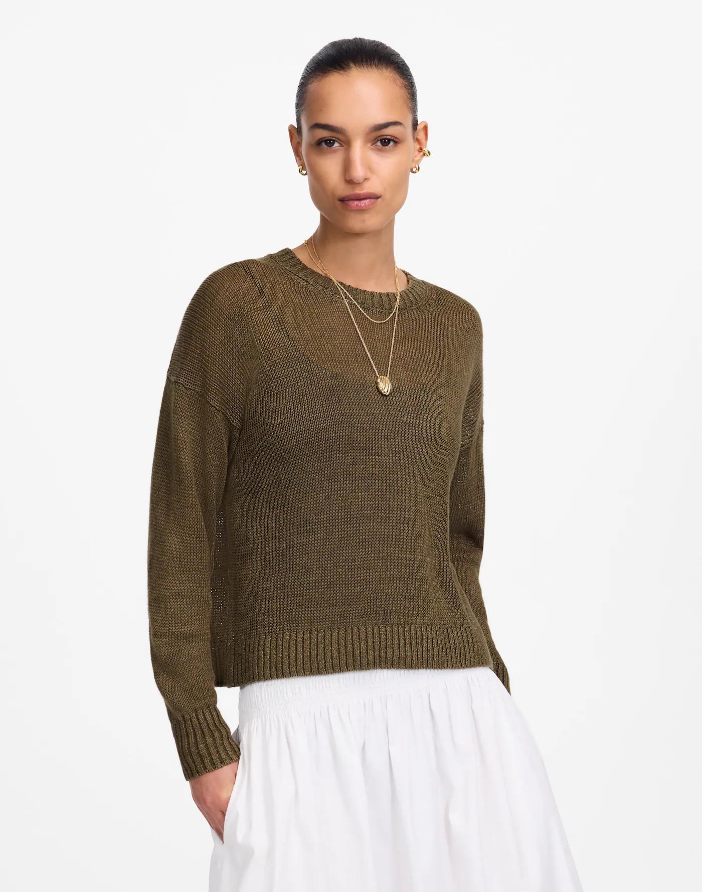 Linen Drop-Shoulder Sweater Product Image