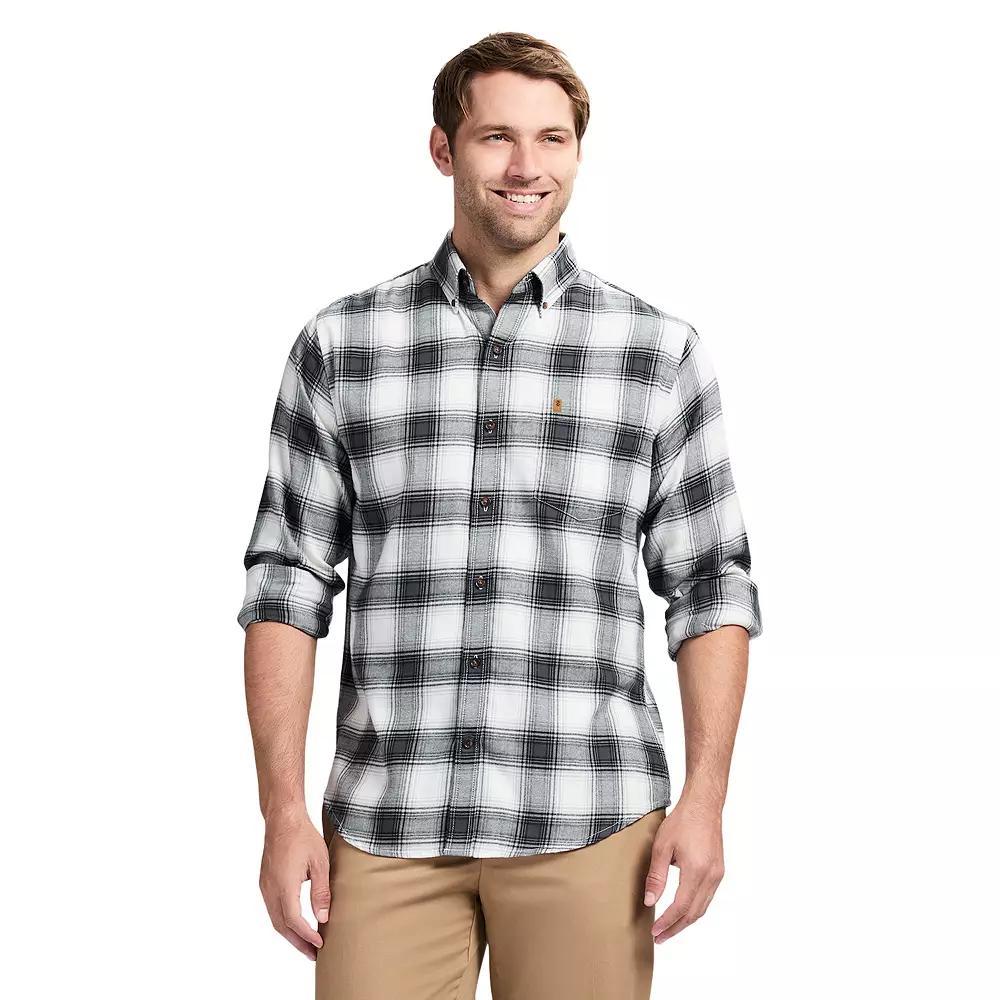 Men's IZOD Stratton Flannel Long Sleeve Button Down Shirt, Size: Small, Bijou Blue Product Image