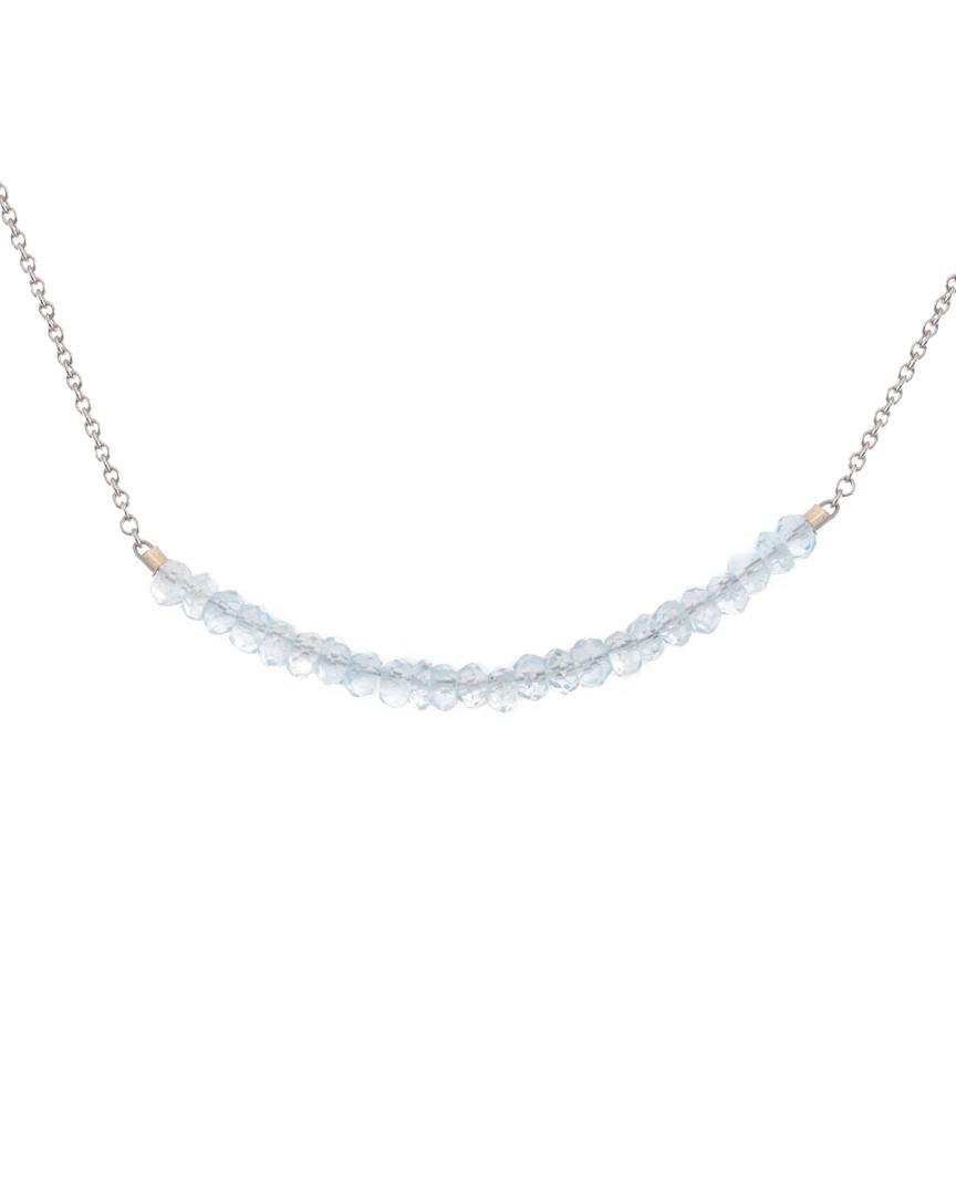 MEIRA T Women's 14k White Gold & Blue Topaz Beaded Necklace Product Image