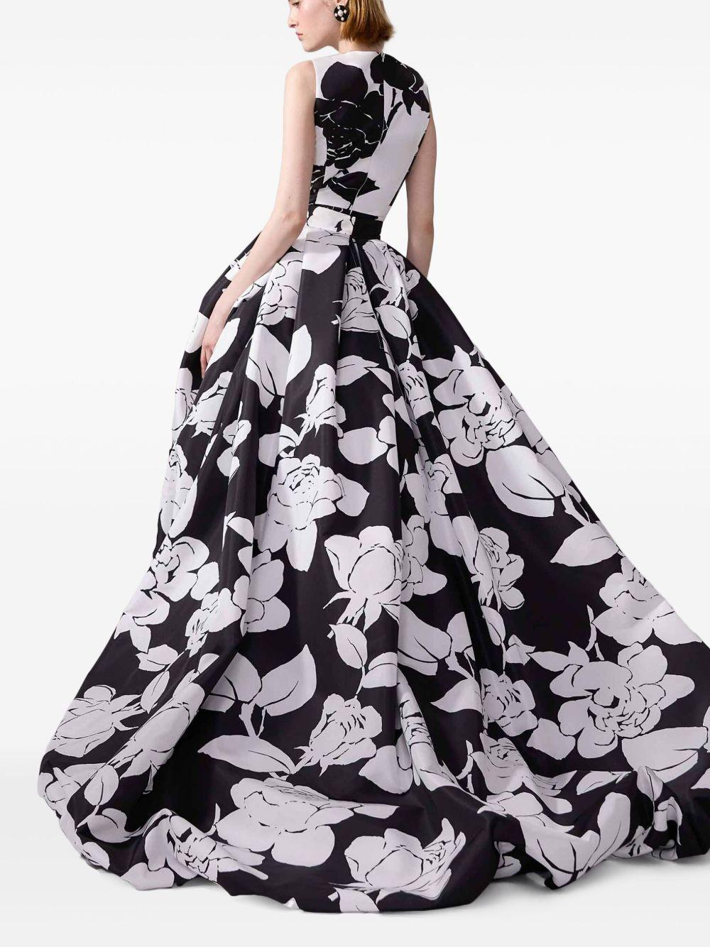 floral-print asymmetric gown Product Image