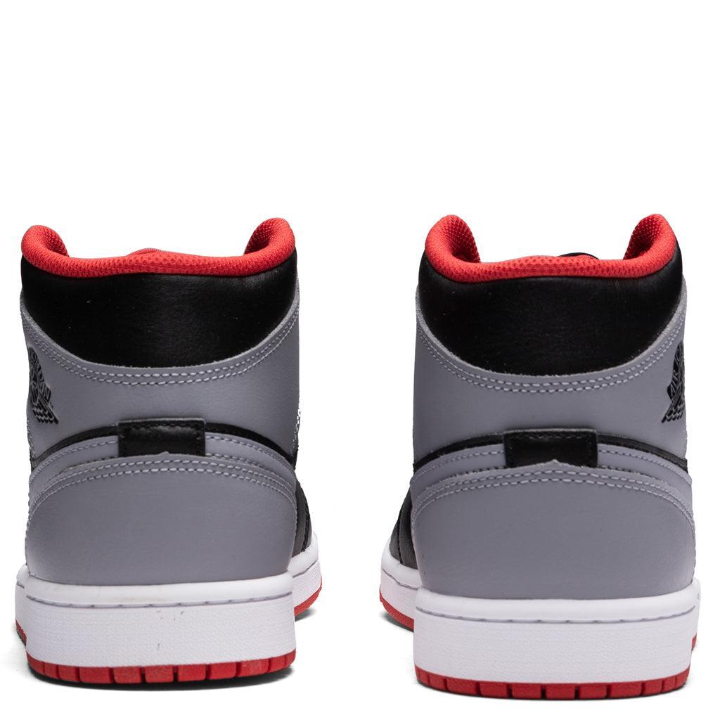 Air Jordan 1 Mid - Black/Cement Grey/Fire Red Male Product Image