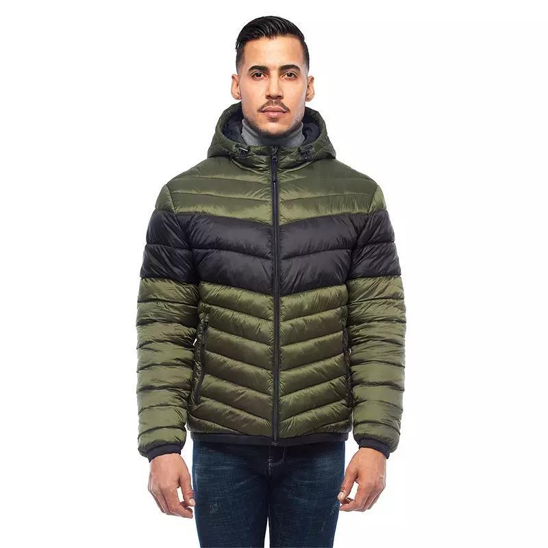 Men's Rokka&Rolla Lightweight Hooded Puffer Jacket, Size: Medium, Black Product Image