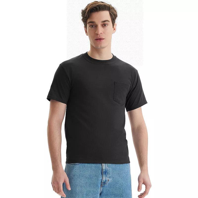 Men's Hanes® Beefy-T 2-Pack Pocket T-Shirt, Size: XL, Deep Red Product Image