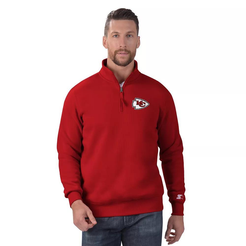 Men's Starter Red Kansas City Chiefs Classic Quarter-Zip Pullover Sweatshirt,  Product Image