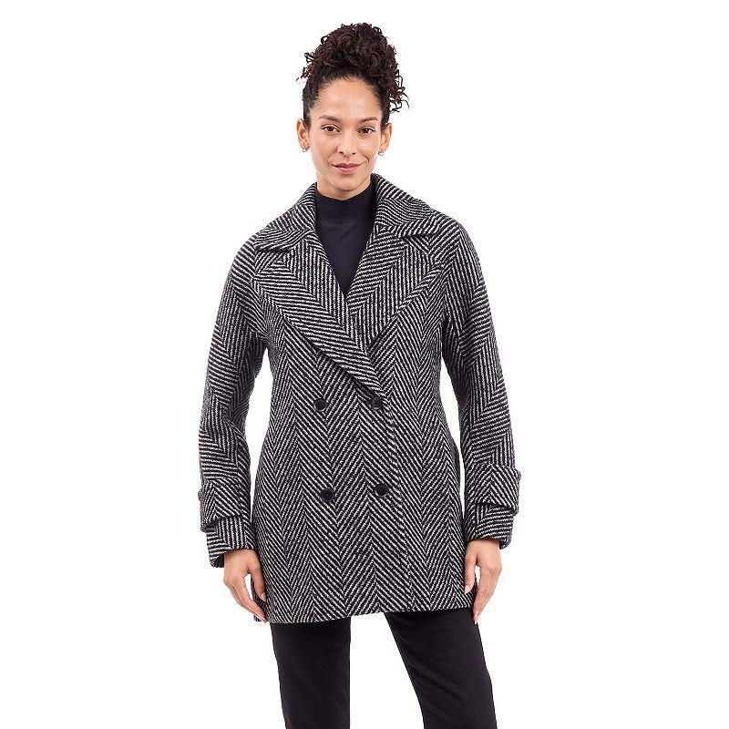 Women's BCBGeneration Double-Breasted Faux Wool Coat, Size: Medium, Oatmeal Product Image