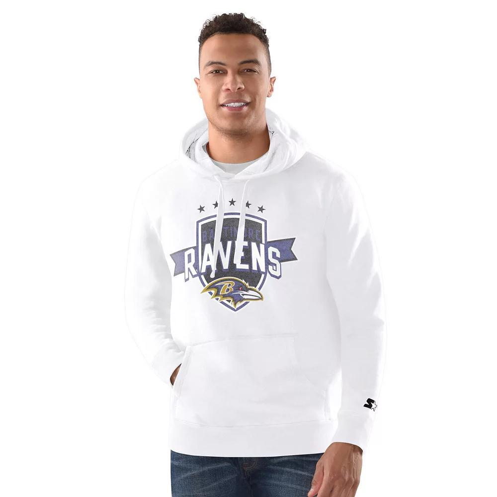 Men's Starter White Baltimore Ravens Vintage Pullover Hoodie,  Product Image