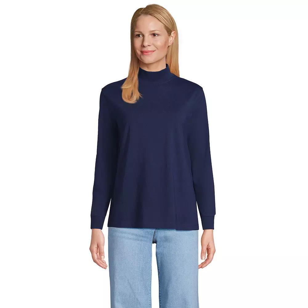 Women's Lands' End Long Sleeve Super T Mockneck Top,  Product Image