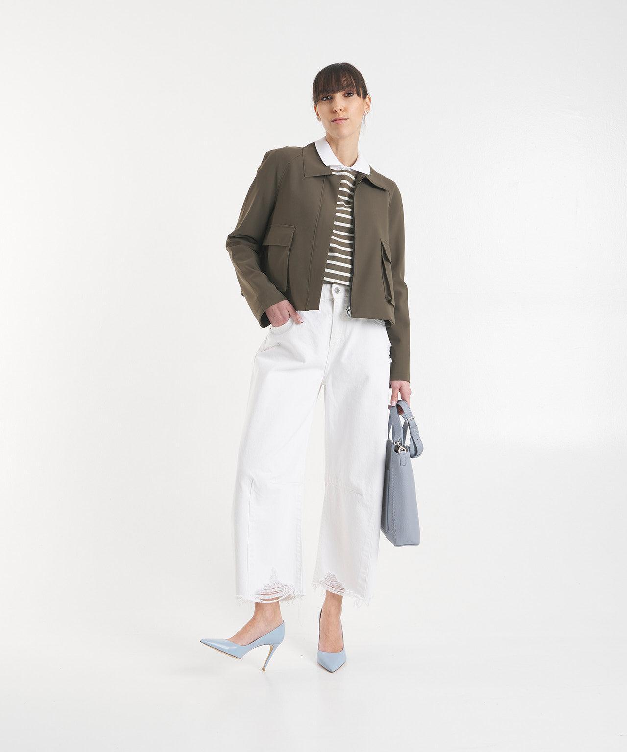 Striped cropped pullover Product Image