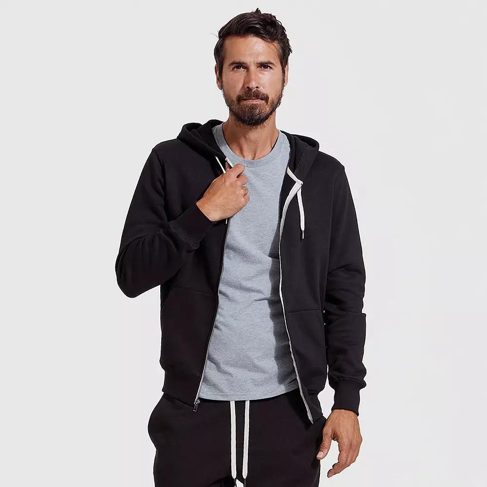 Men's True Classic French Terry Zip-Up Drawstring Hoodie,  Product Image