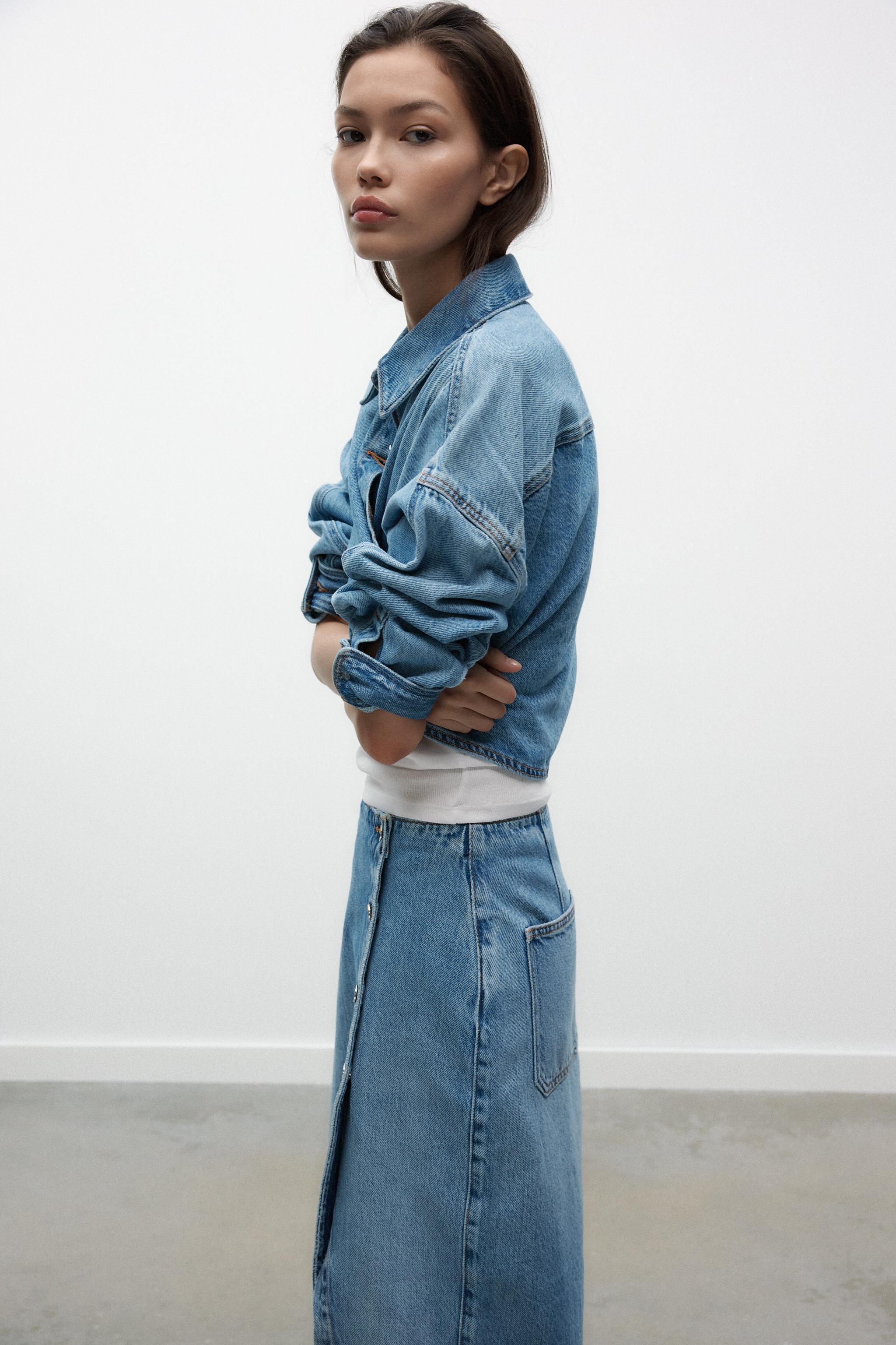 Z1975 CROPPED OVERSIZED DENIM SHIRT Product Image