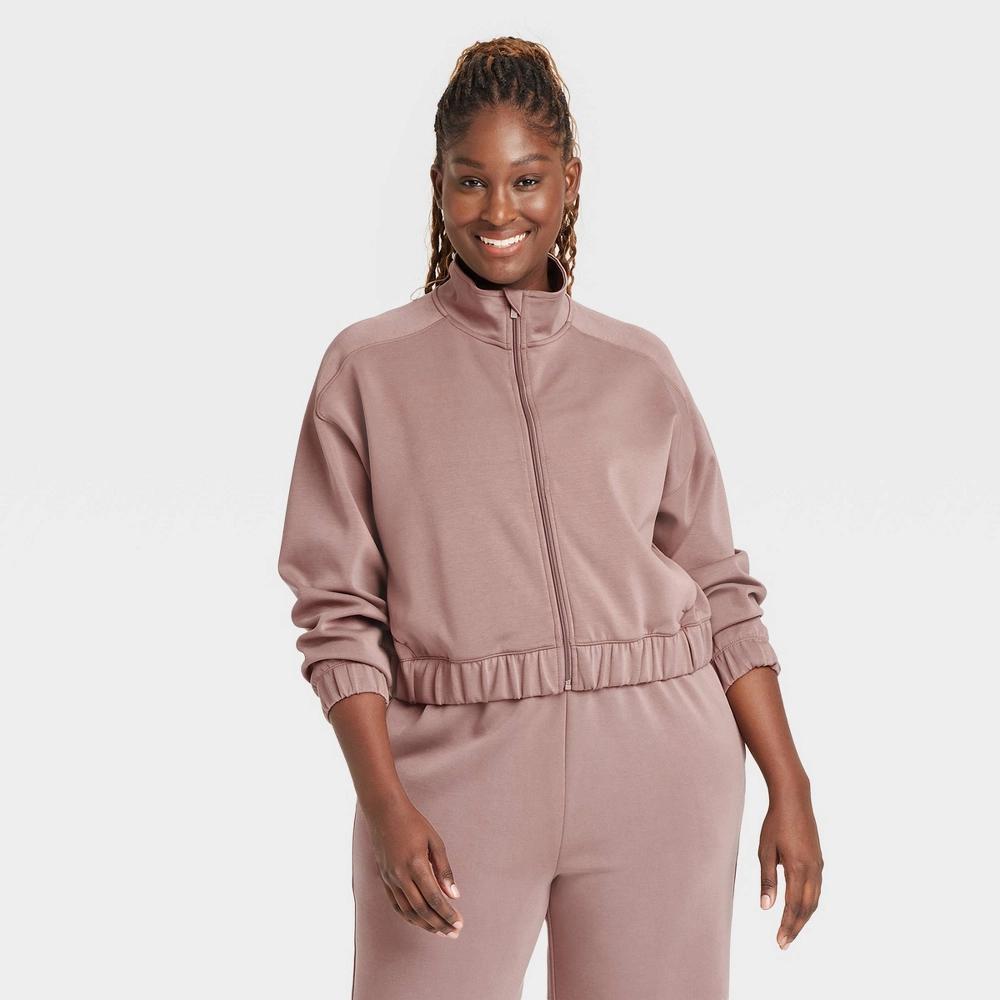 Women's Airy Sleek Full Zip Jacket - All In Motion™ Light Brown S Product Image