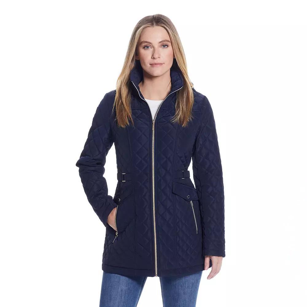 Women's Gallery Quilted Jacket with Hood, Size: Small, Blue Product Image