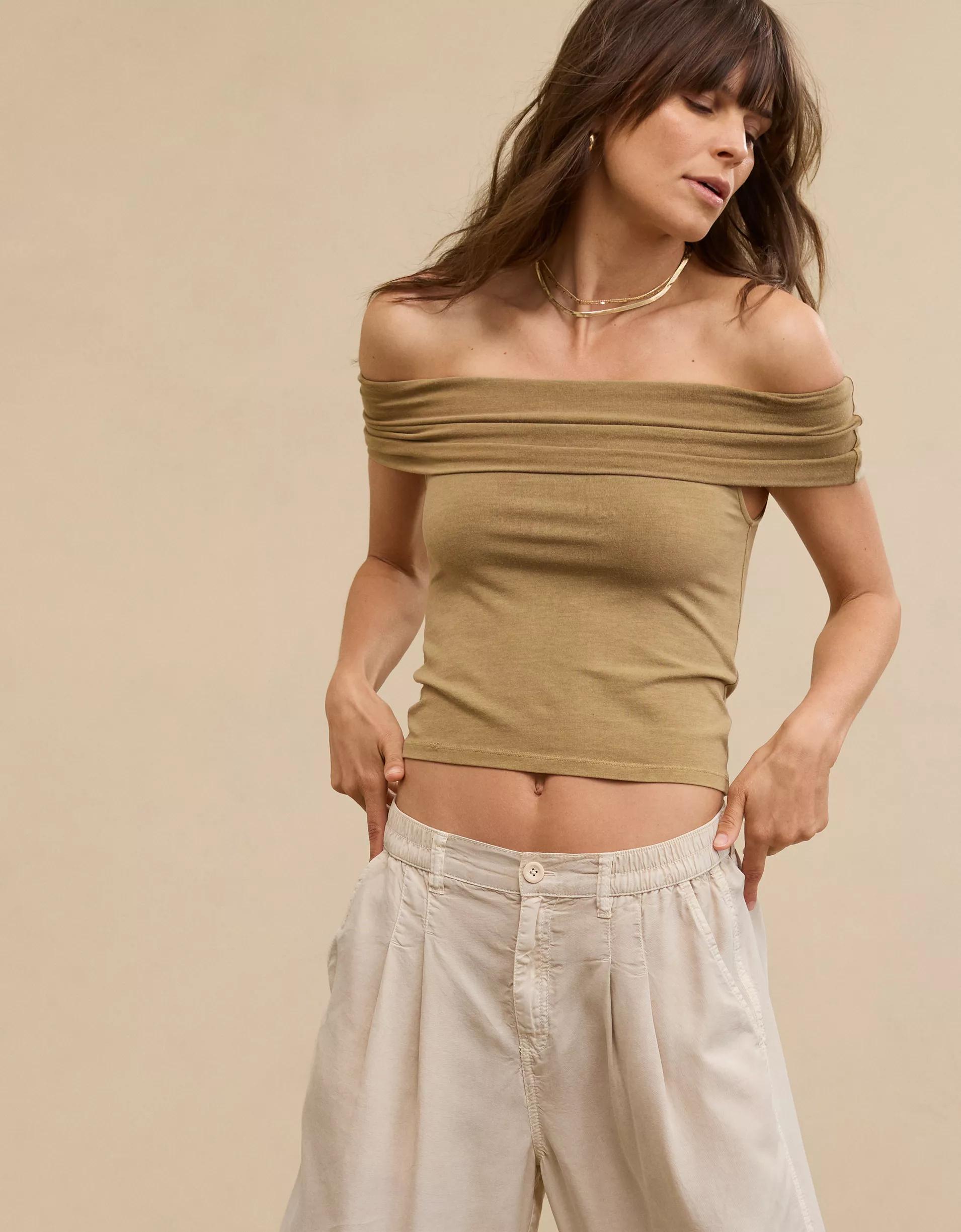 Aerie Chill Up Off The Shoulder Top Product Image