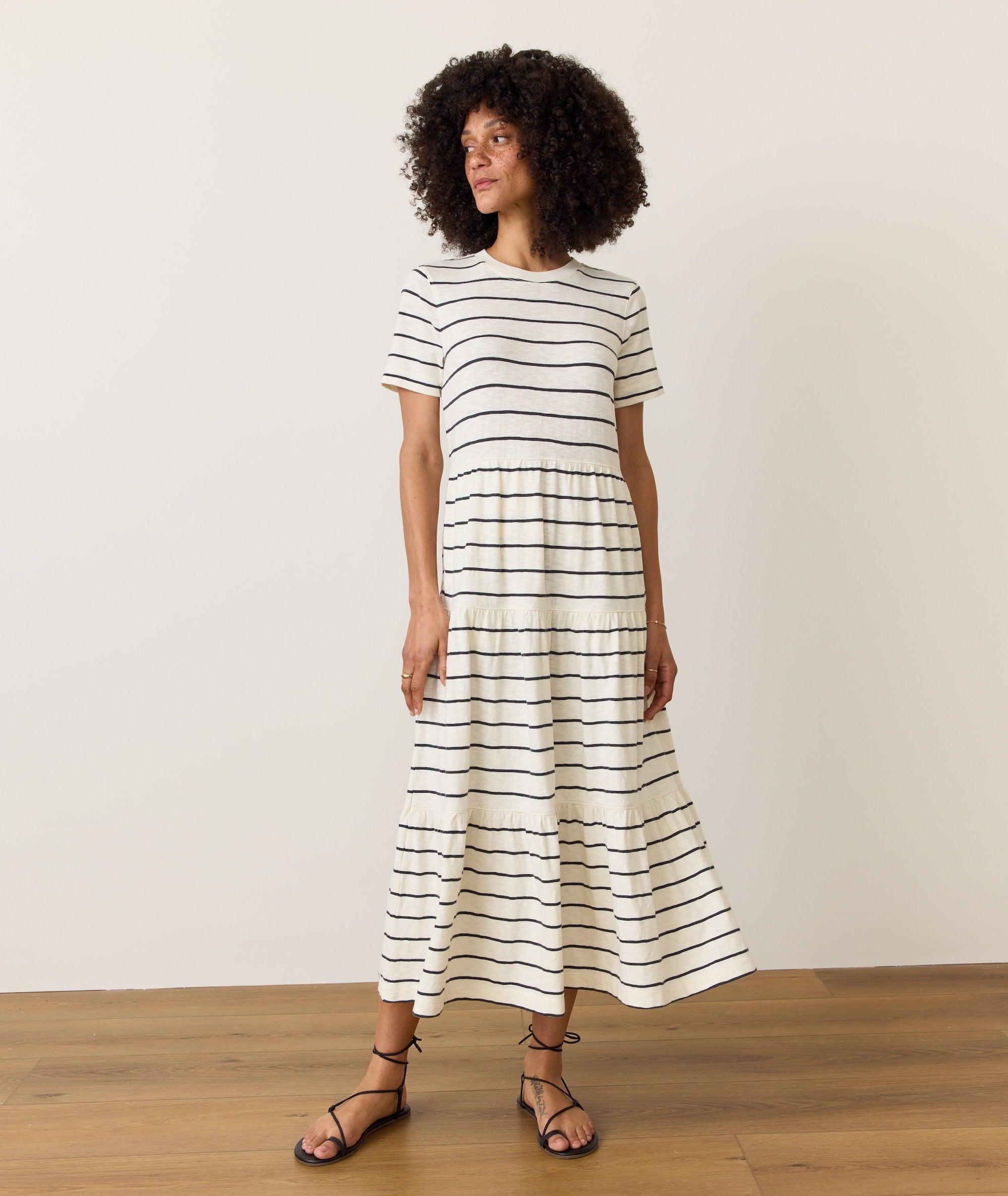 Sadie Vintage Slub Midi Dress Product Image