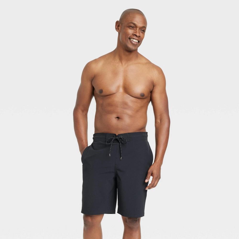 Men's 9" E-Board Swim Shorts - Goodfellow & Co™ Black Product Image