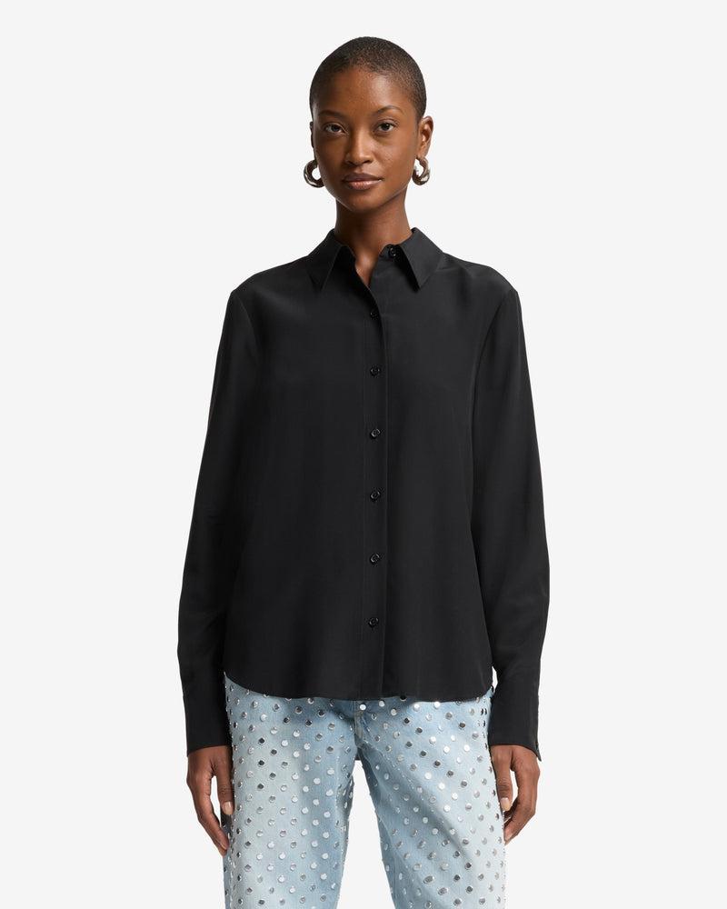 Long Sleeve Silk Blouse Product Image