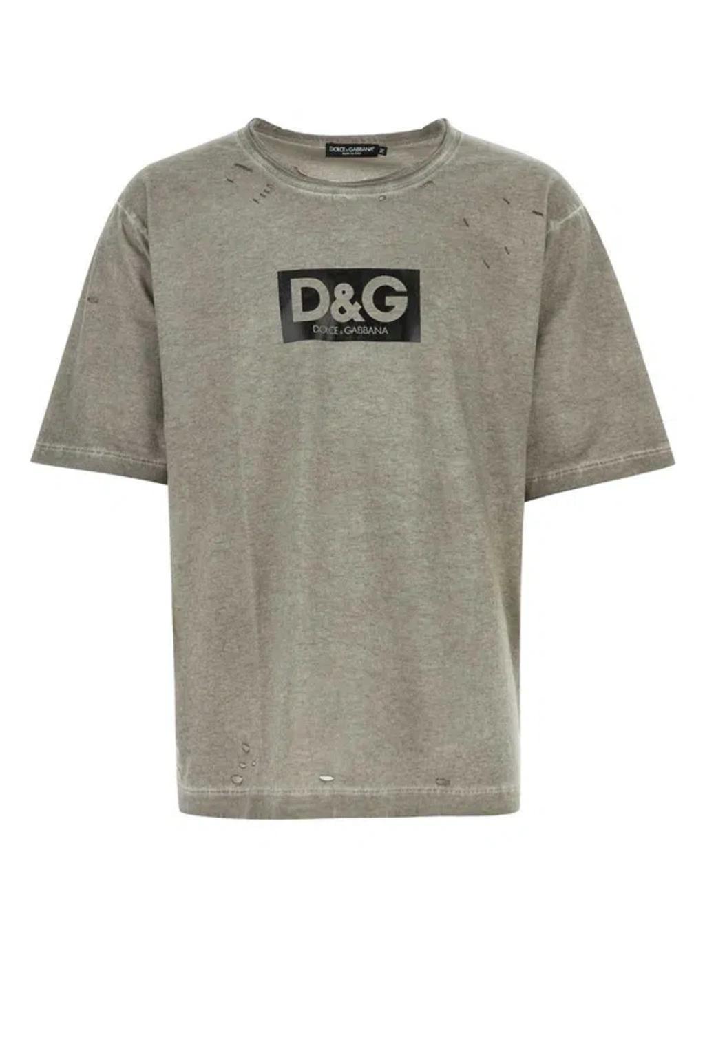 T-shirt Im Distressed-look In Gray Product Image