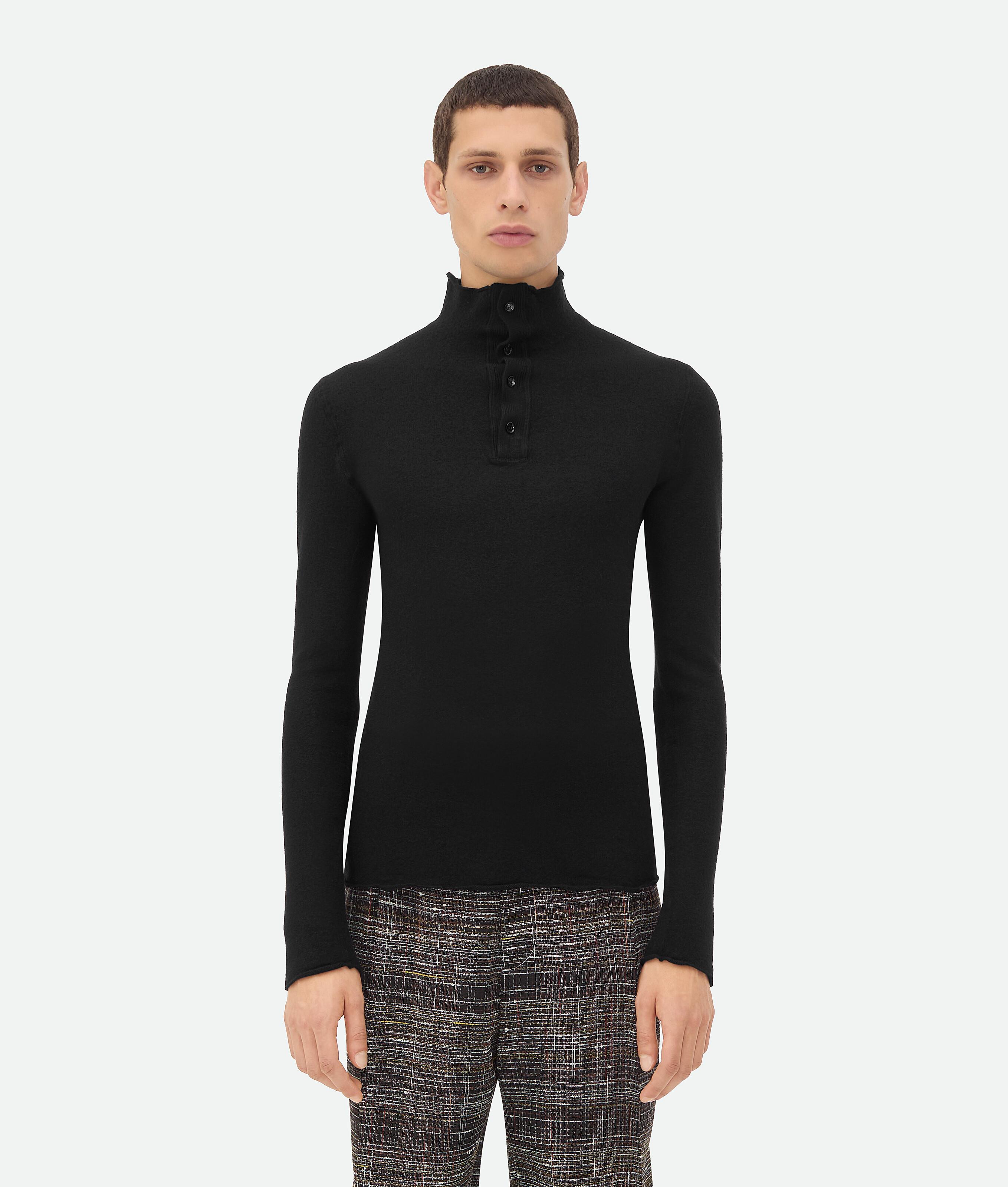 Men's Felted Wool Jumper in Black Product Image