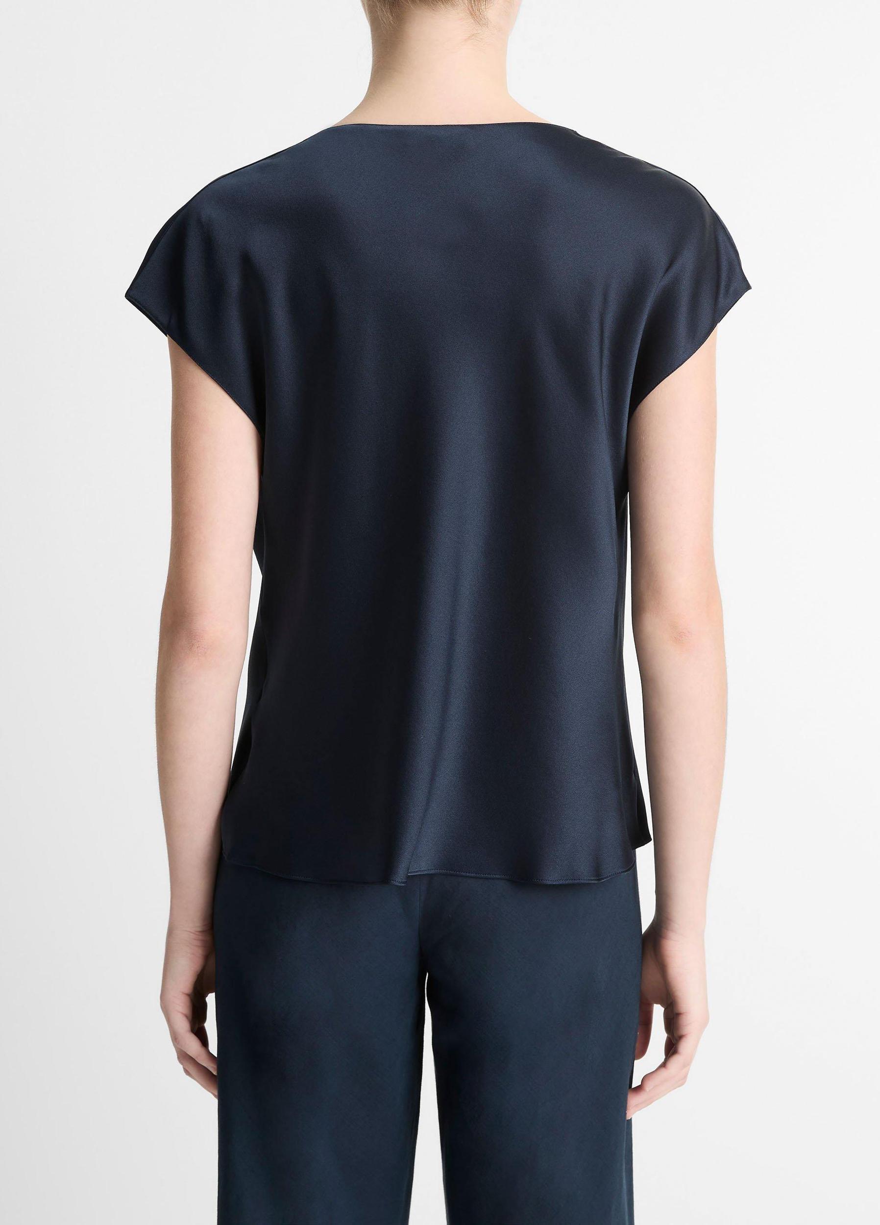 Silk Cowl-Neck Blouse Product Image