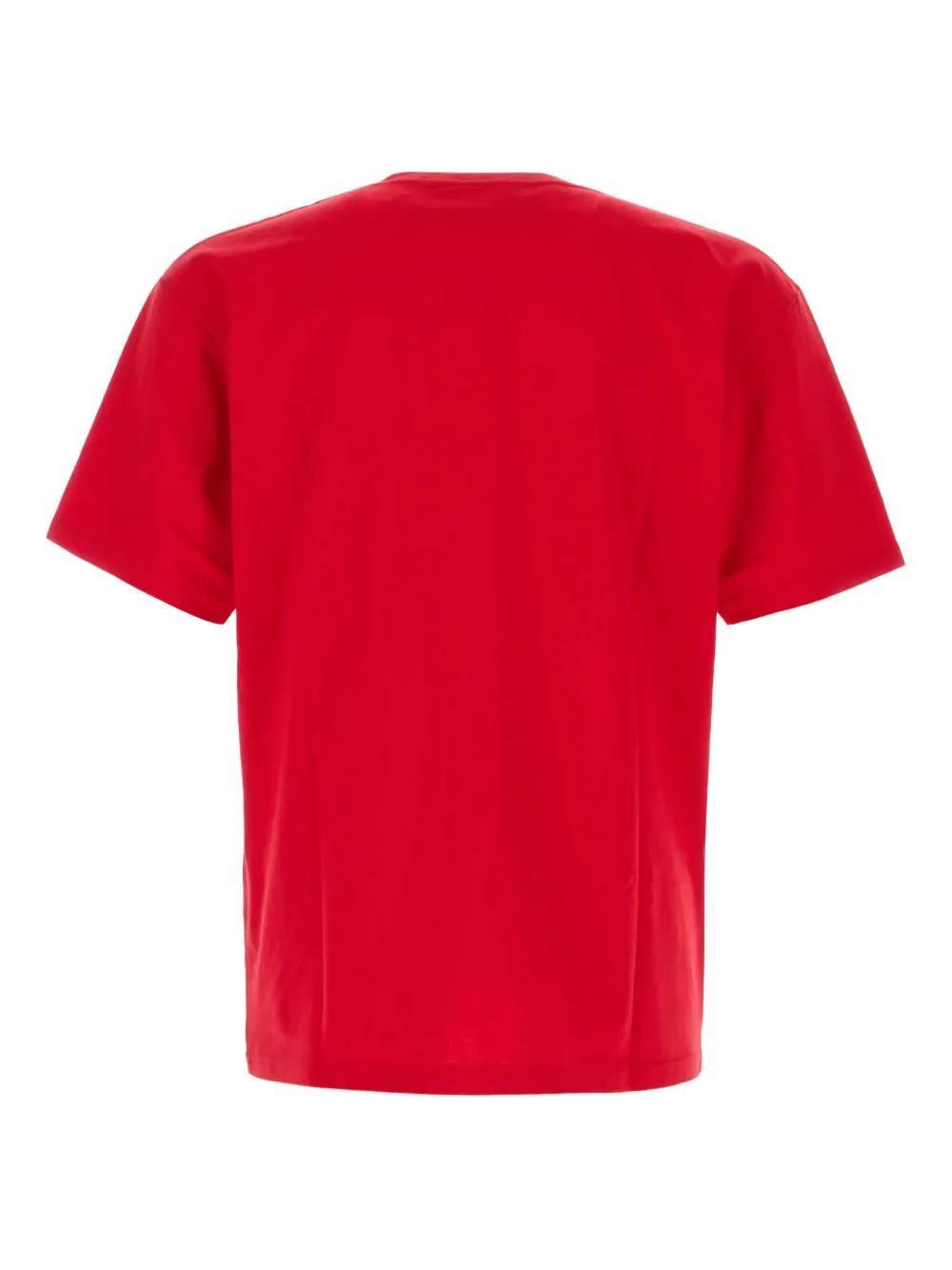 VALENTINO Graphic Print House Cat Crew Neck T-shirt In Red Product Image