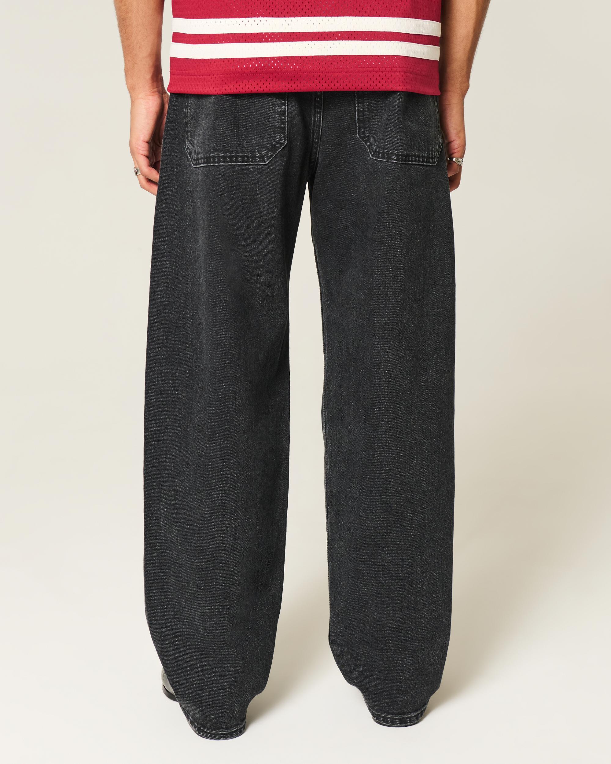 Washed Black Skater Baggy Jeans Product Image