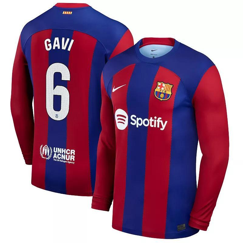 Mens Nike Gavi Royal Barcelona 2023/24 Home Stadium Replica Long Sleeve Player Jersey Product Image